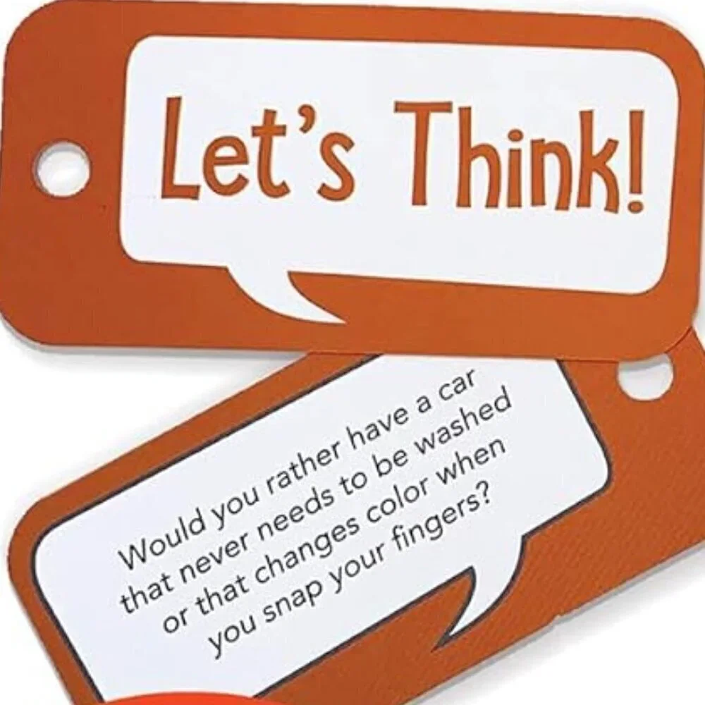 Let’s Chat 3-in-1 Conversation Starters Cards for Kids - Grab and Go Travel Card